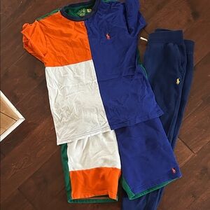 Like New Polo by Ralph Lauren Colorblock Orange Royal Blue